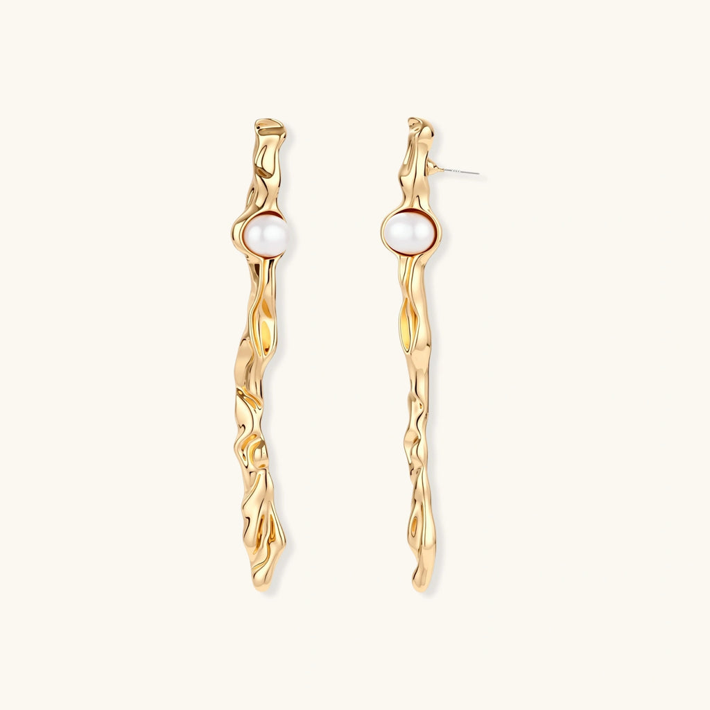 Twisted Flow Pearl Earrings