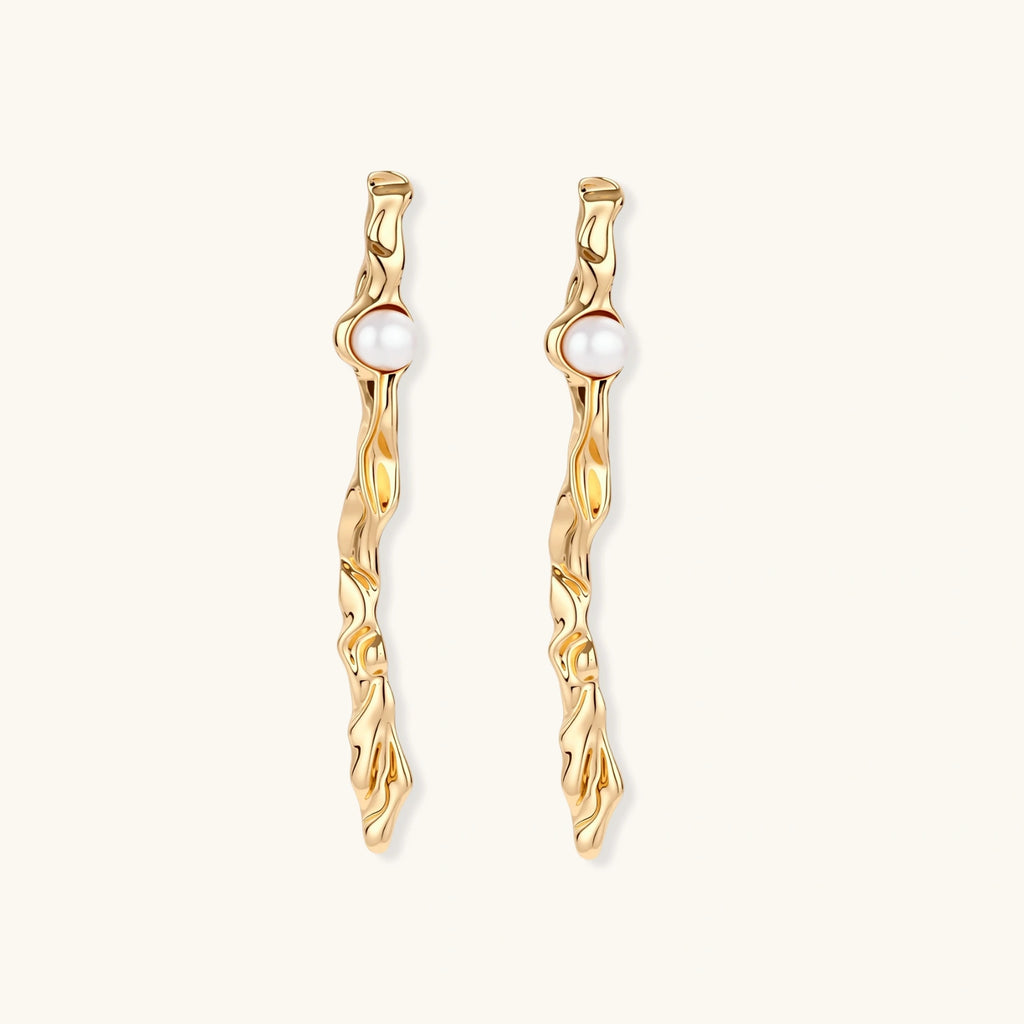 Twisted Flow Pearl Earrings
