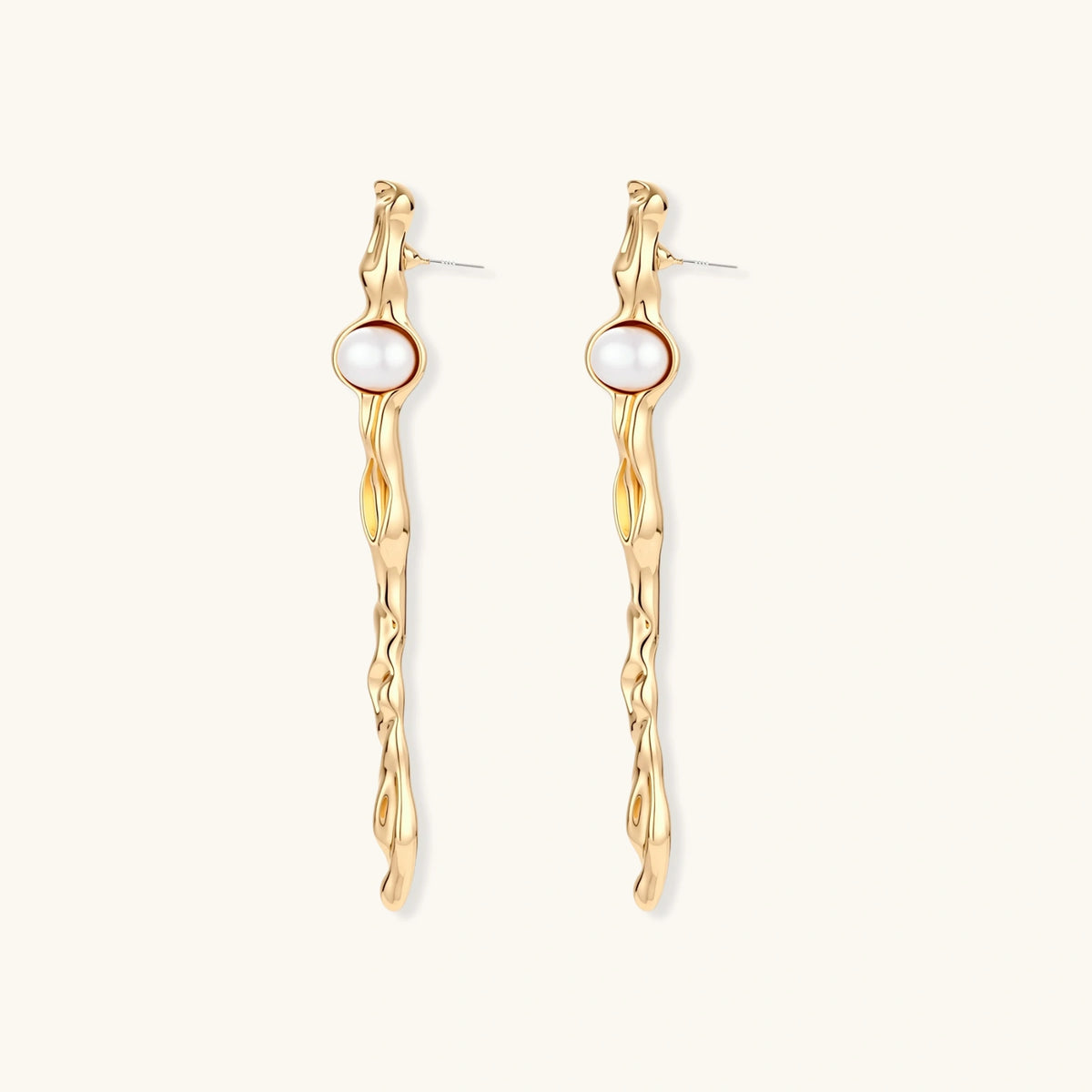 Twisted Flow Pearl Earrings