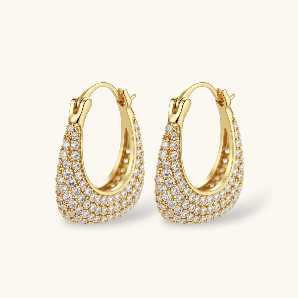 Pavé Crystal Hoops