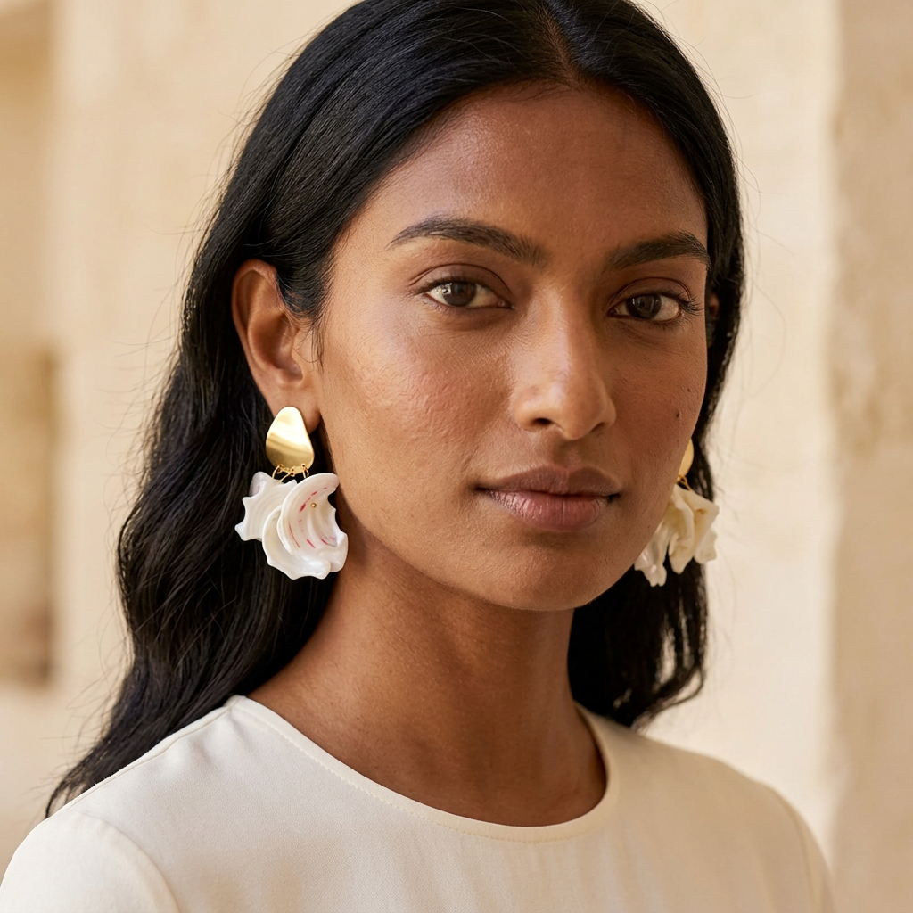Organic Shell Drop Earrings