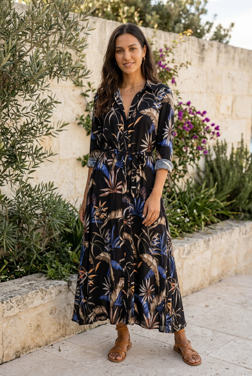 Madrid Printed Chiffon Dress